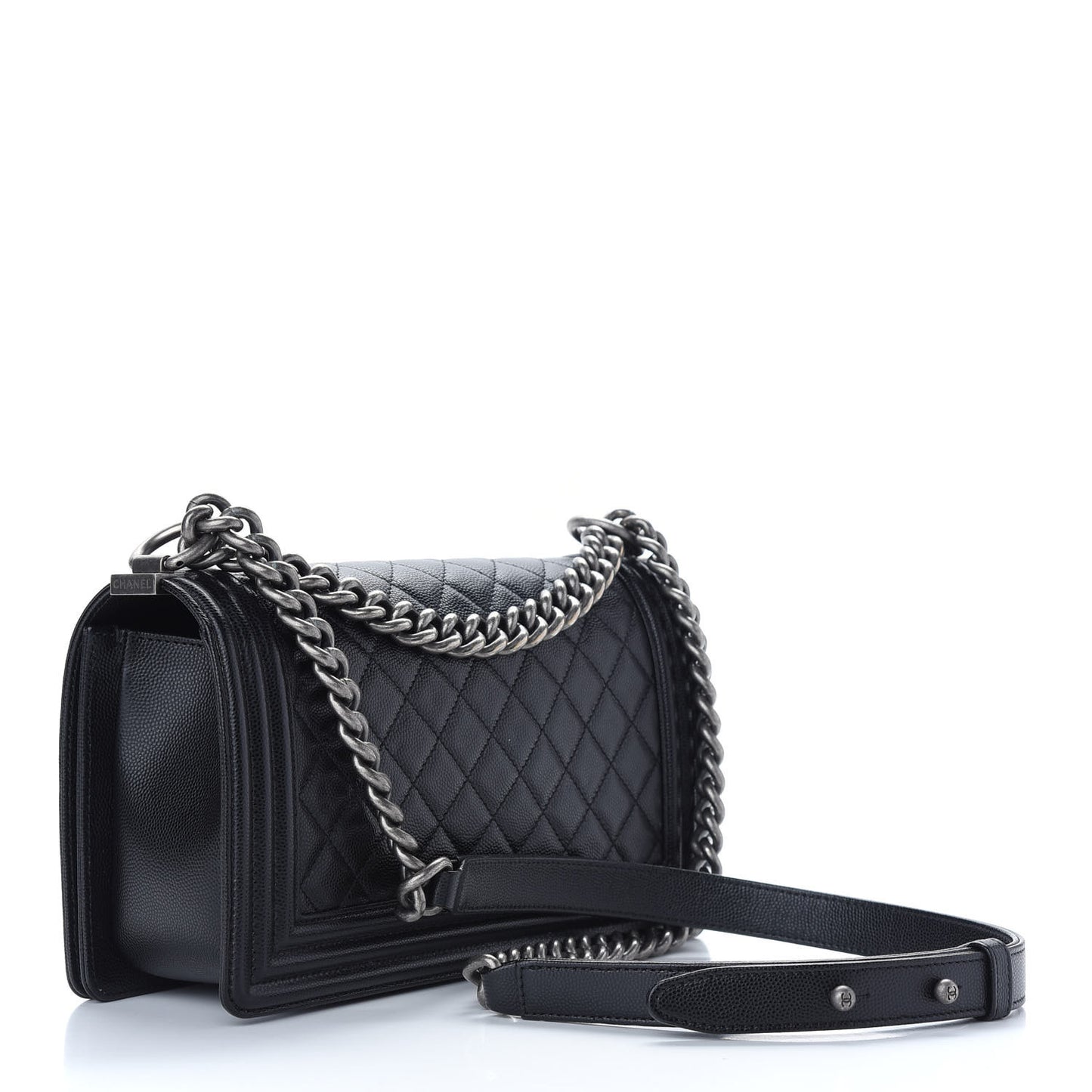 Caviar Quilted Medium Boy Flap Black