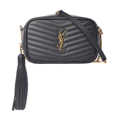Saint Laurent Grain De Poudre Matelasse Monogram Mini Lou Camera Bag Dark Smog 1 of 11
