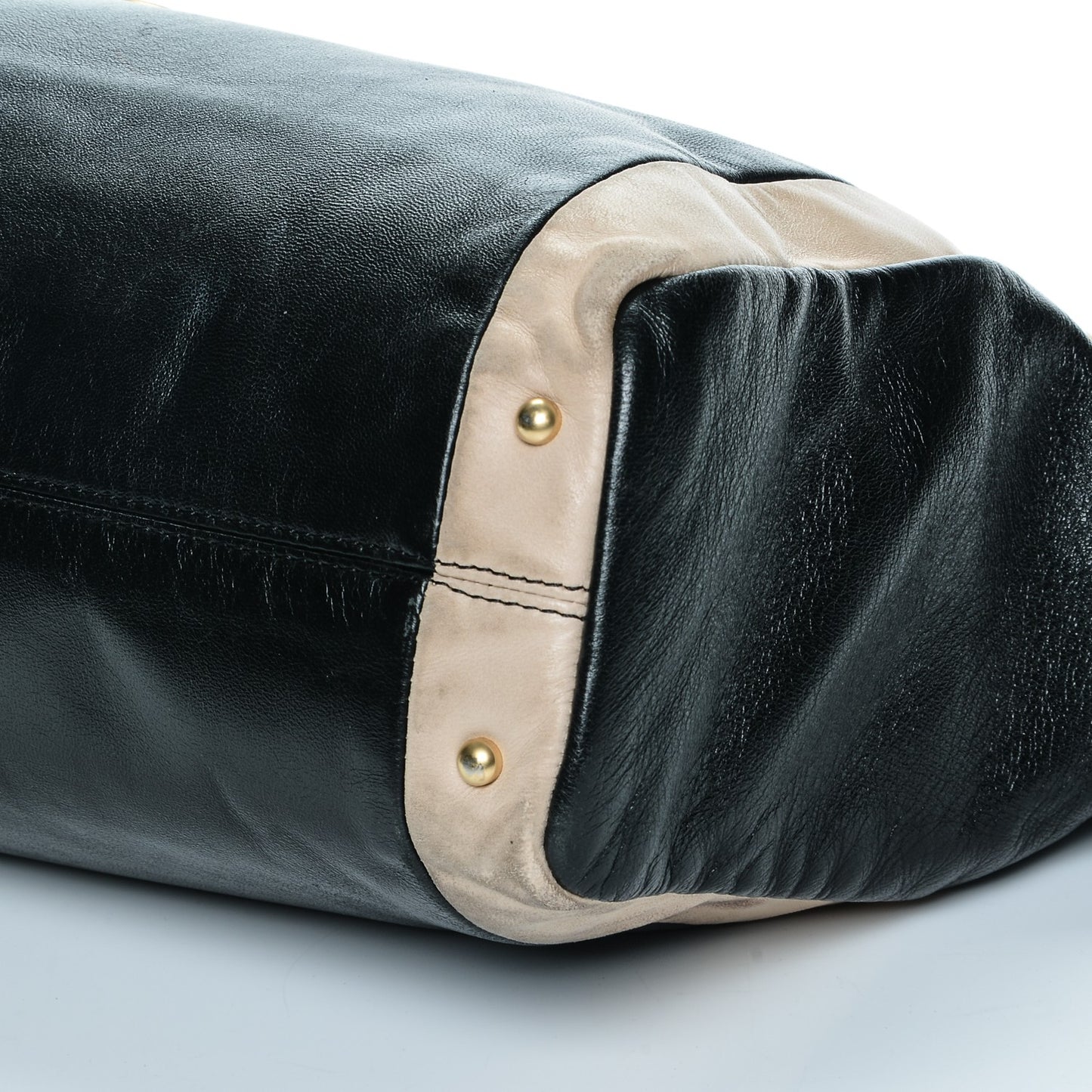 Lambskin Small Olsen Shoulder Bag Black Beige