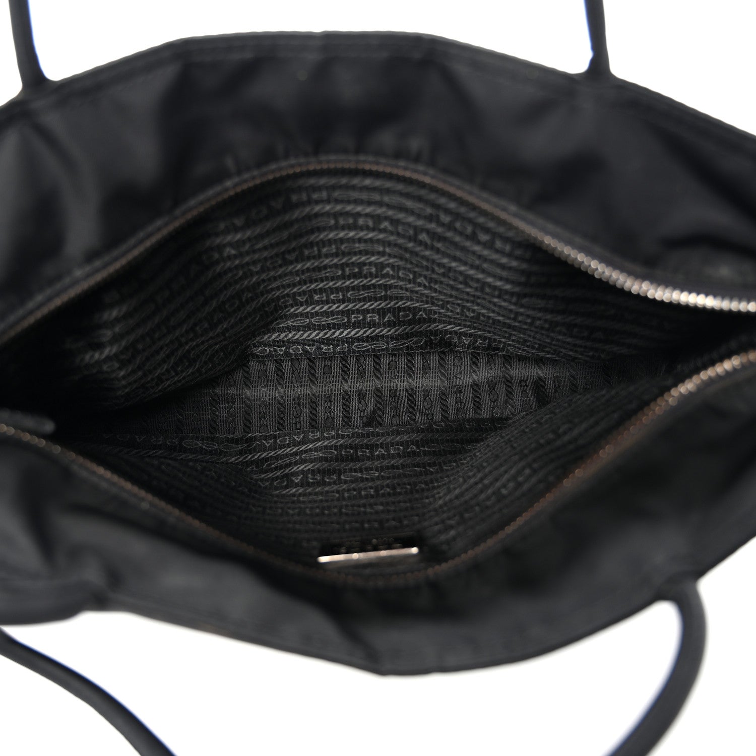 Prada Tessuto Nylon Calfskin Shopping Tote Black 5 of 11