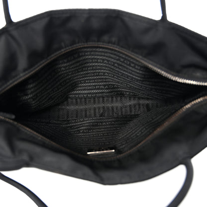Prada Tessuto Nylon Calfskin Shopping Tote Black 5 of 11