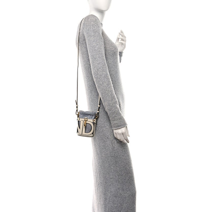 Fendi Nylon Vitello King Logo Nano Step Out Bucket Bag White Blue 2 of 10