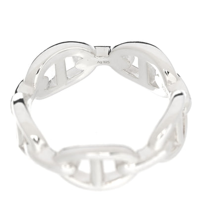 Hermes Sterling Silver PM Chaine d'Ancre Enchainee Band Ring 56 7.5 6 of 7