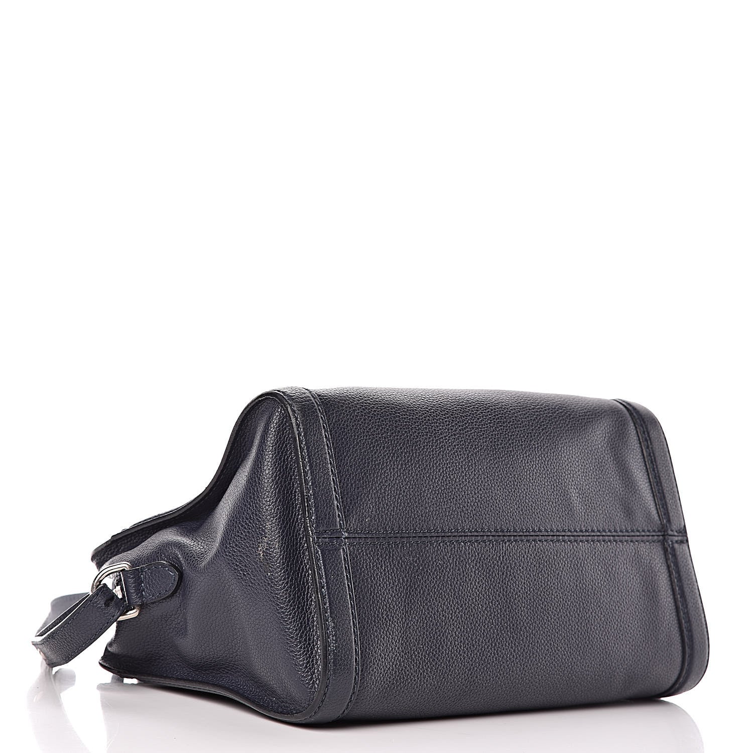 Alexander McQueen Pebbled Calfskin Small Skull Padlock Zip Around Tote Navy 4 of 16