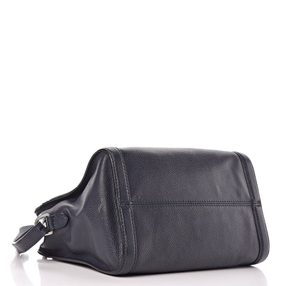 Alexander McQueen Pebbled Calfskin Small Skull Padlock Zip Around Tote Navy 4 of 16