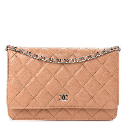 Chanel Caviar Quilted Wallet On Chain WOC Beige 1 of 12