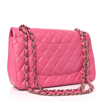 Chanel Caviar Quilted Jumbo Double Flap Pink 3 of 13