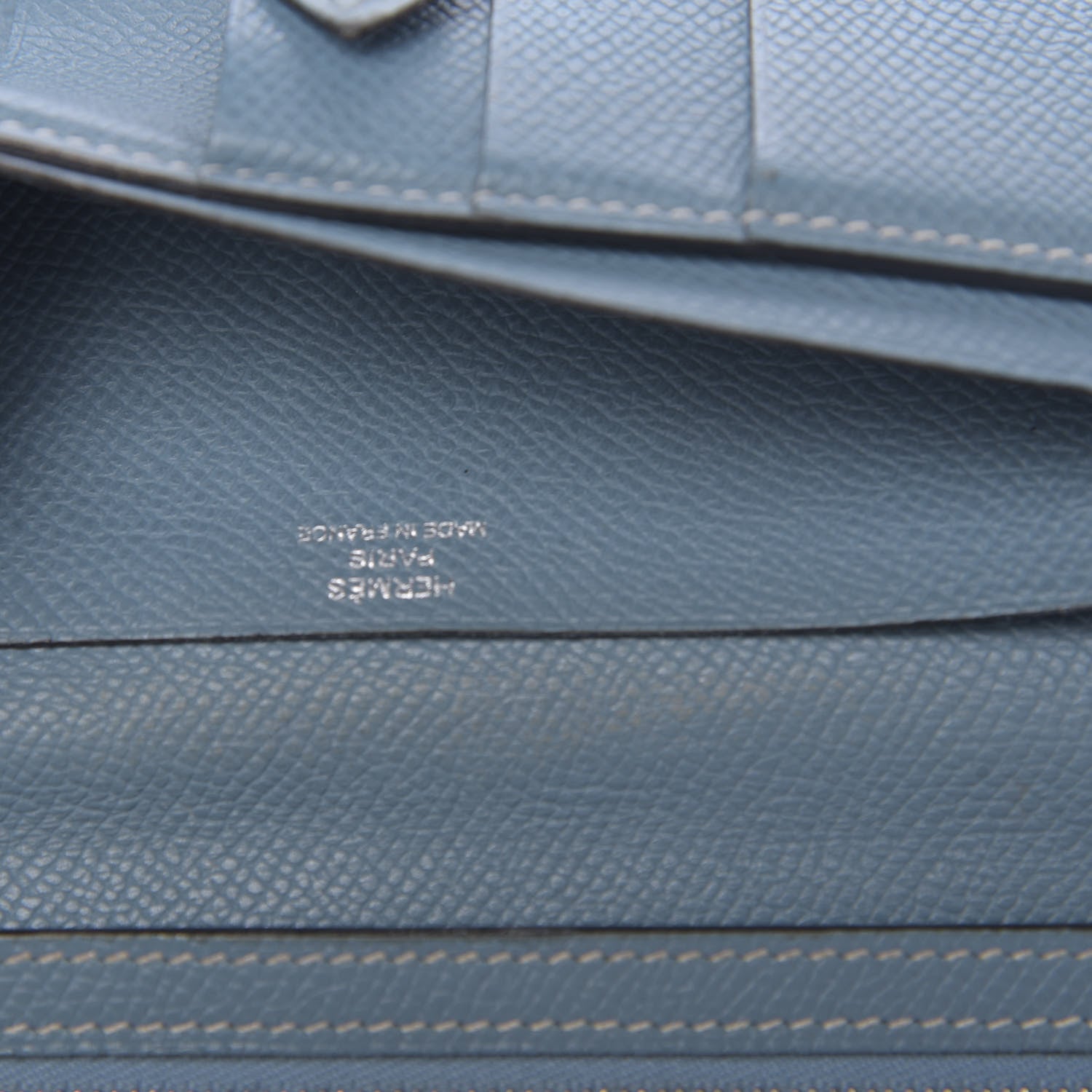 Hermes Epsom Bearn Gusset Wallet Blue Jean 6 of 12