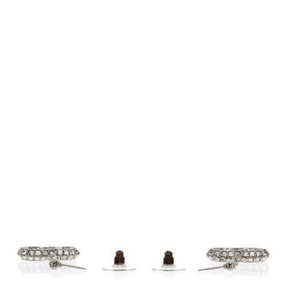 Chanel Baguette Crystal CC Drop Earrings Silver 3 of 5