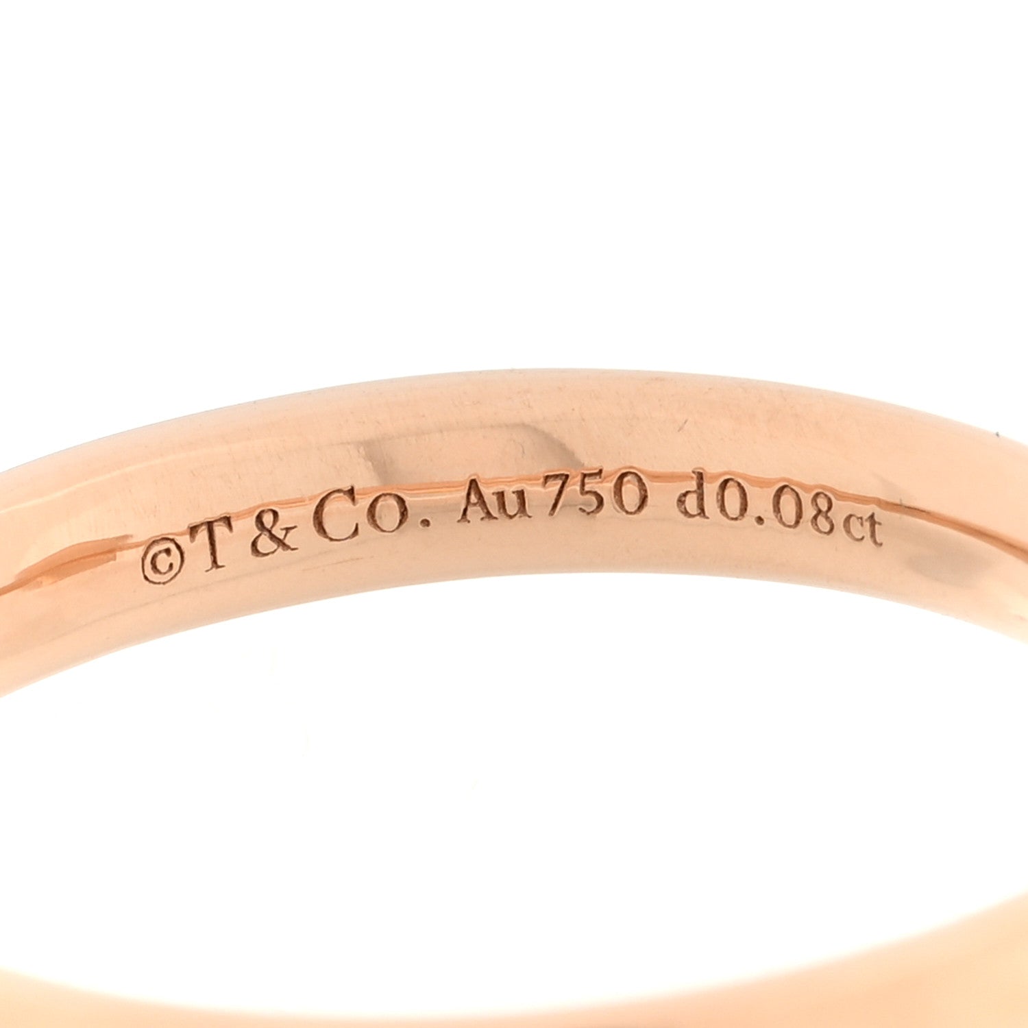 Tiffany 18K Rose Gold Diamond 2.5mm T T1 Ring 54 7 4 of 5