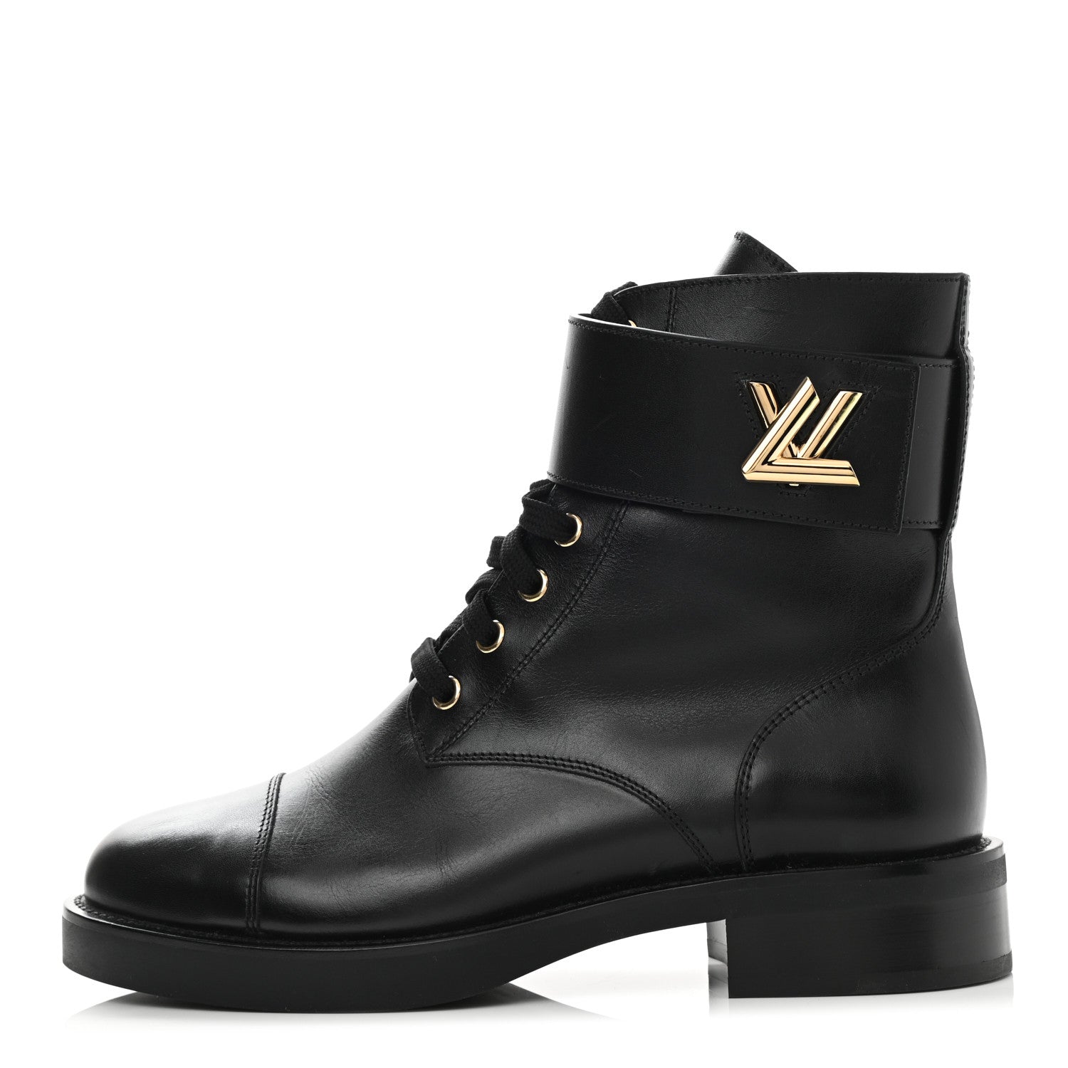 Louis Vuitton Calfskin Wonderland Ranger Boots 37.5 Black 1 of 8