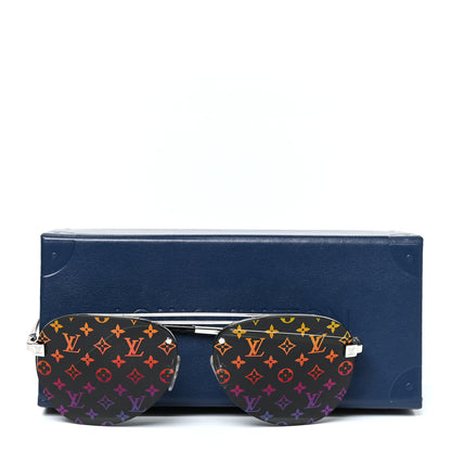 Louis Vuitton Metal Monogram Clockwise Sunglasses Z1595E Silver Black 7 of 7