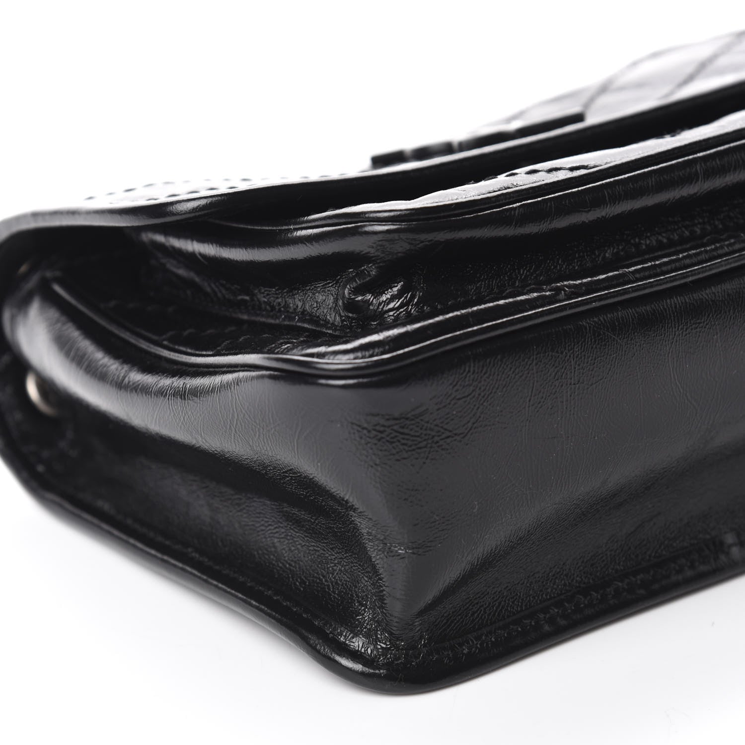 Saint Laurent Crinkled Calfskin Matelasse Monogram Baby Niki Chain Satchel Black 6 of 15