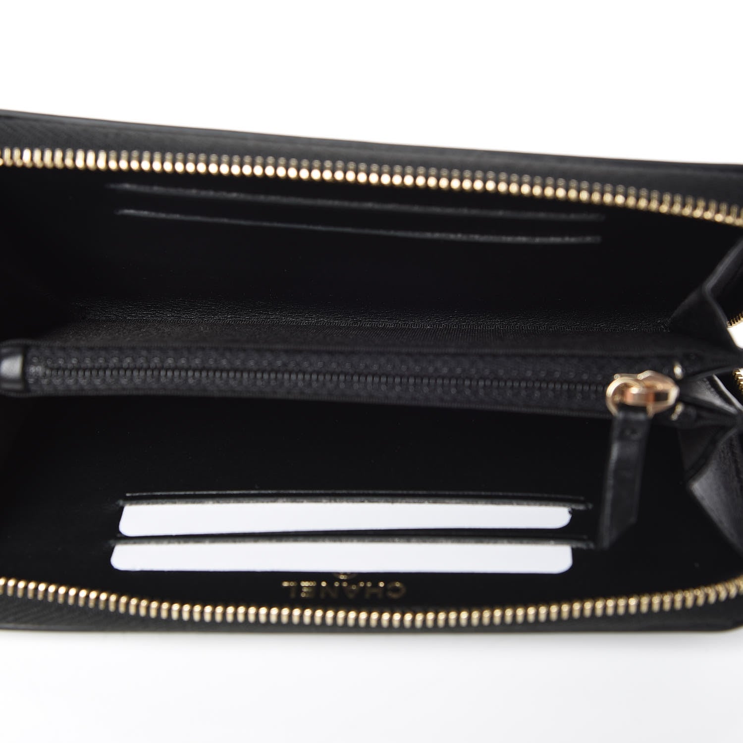 Chanel Caviar Quilted Medium Filigree Zip Around Wallet Black 5 of 9