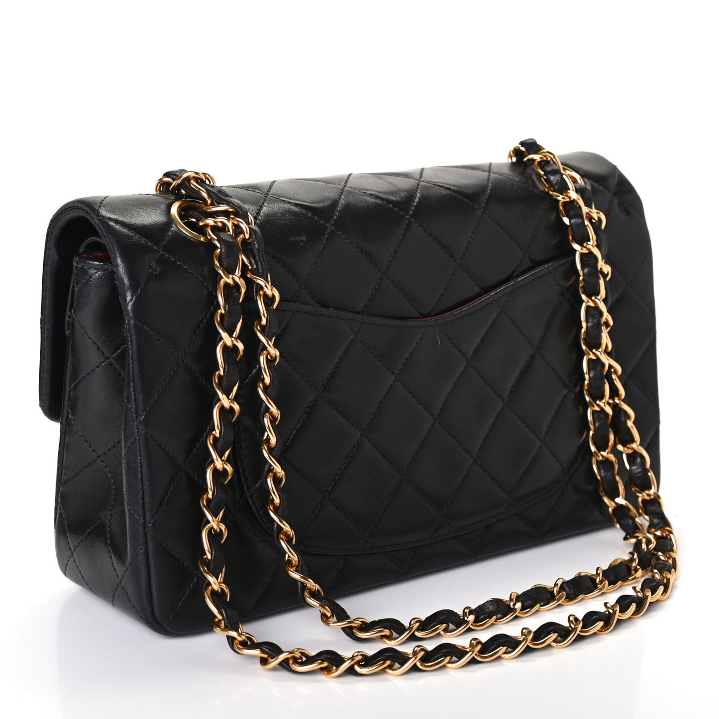 Lambskin Quilted Small Double Flap Black