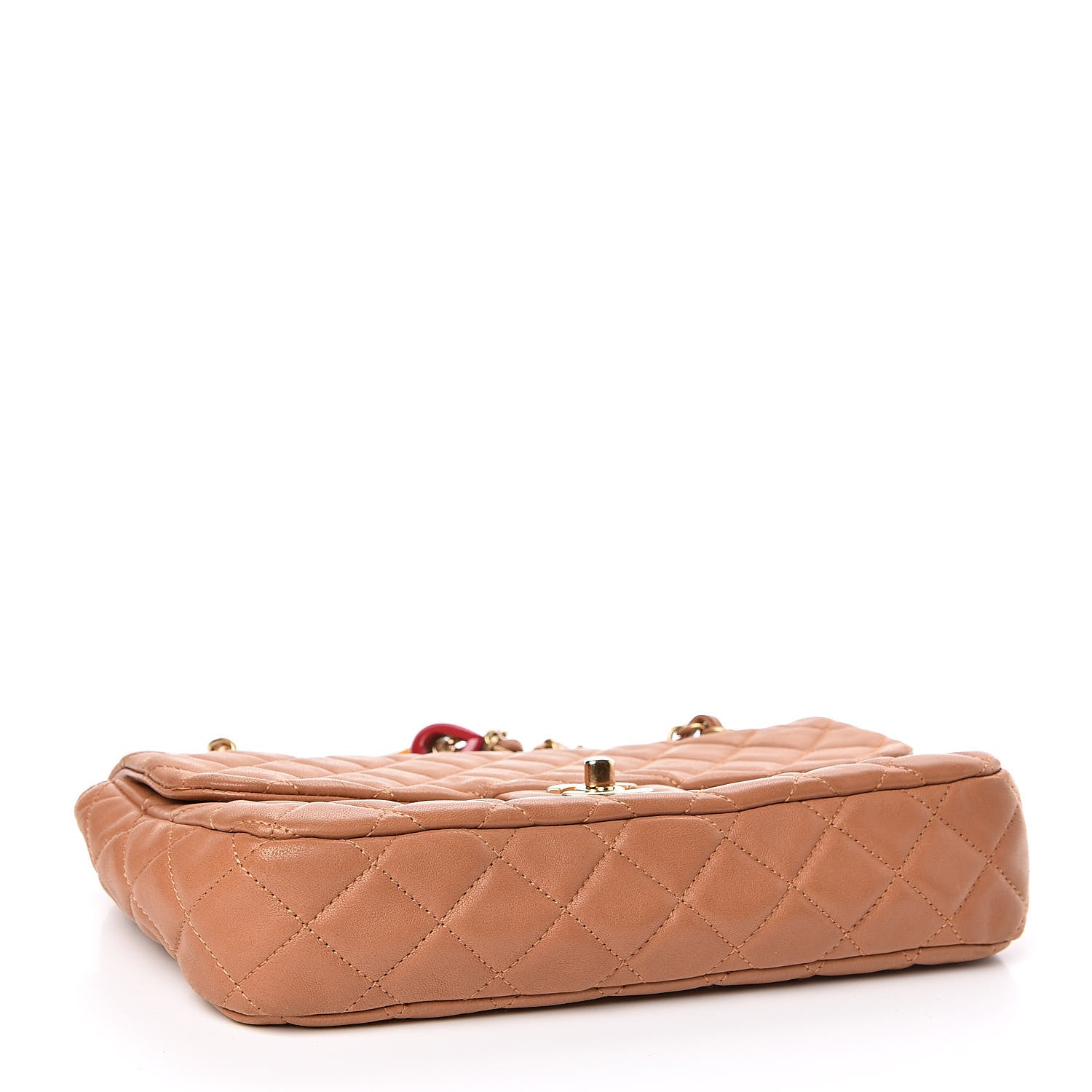 Chanel Lambskin Quilted Medium Cruise Charm Single Flap Beige 4 of 10