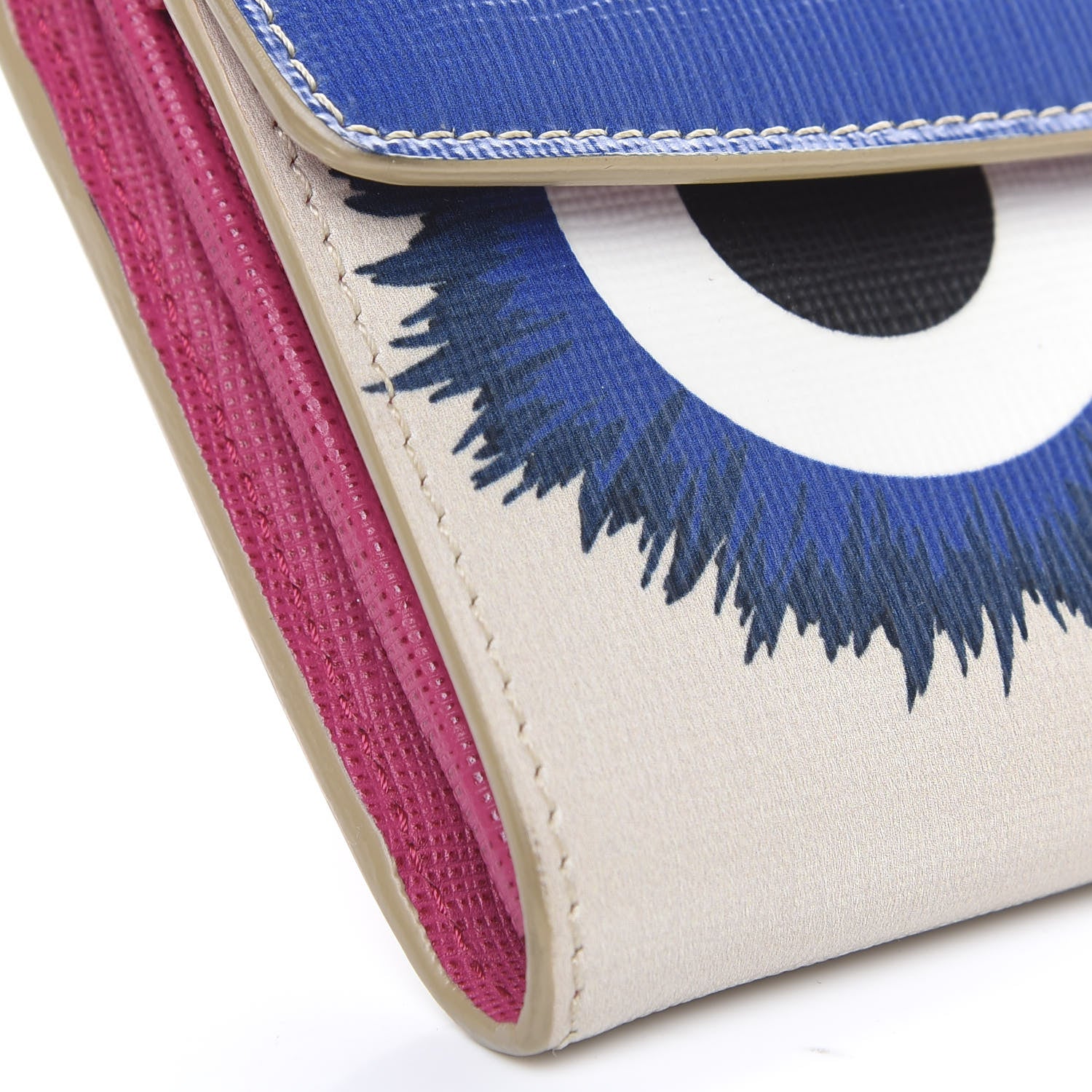 Fendi Vitello Elite Crystal Eye Monster Simply Continental Wallet Bellini Multicolor 7 of 11