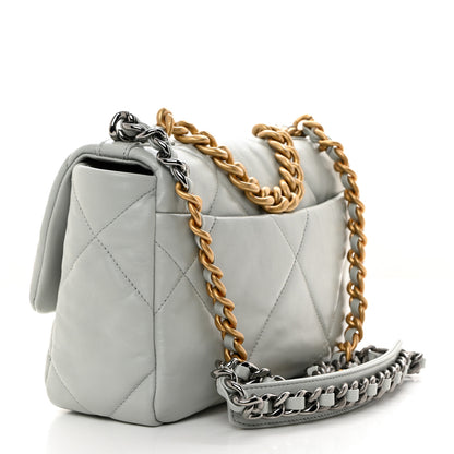 Chanel Lambskin Quilted Medium Chanel 19 Flap Light Blue 3 of 10