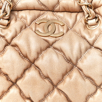 Chanel Lambskin Bubble Quilt Bowler Beige 8 of 11