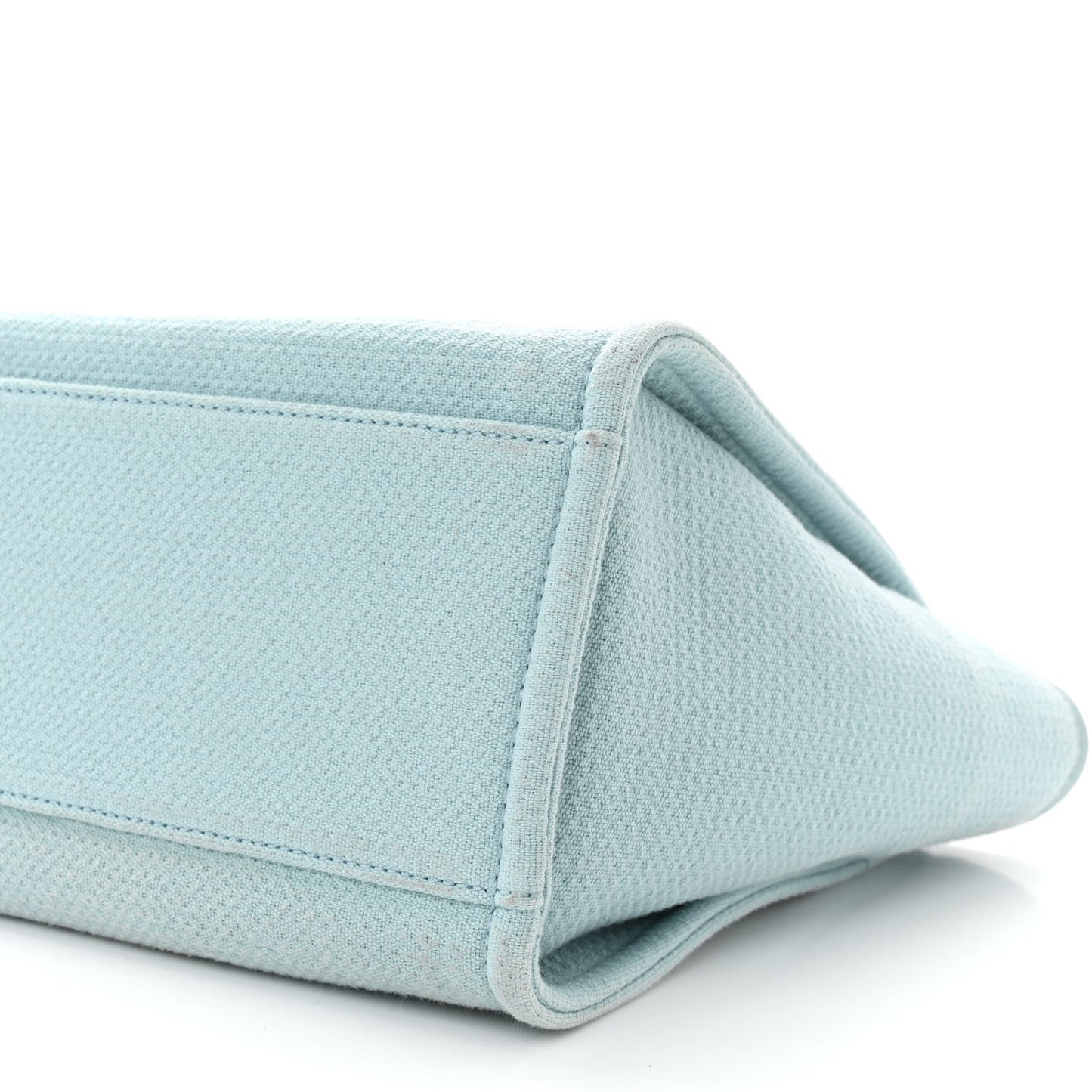 Mixed Fibers Calfskin Small Deauville Tote Blue