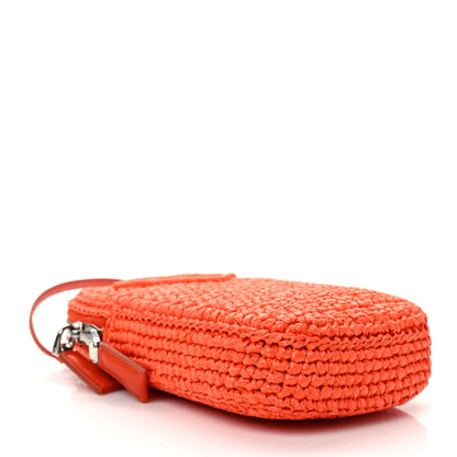 Prada Yarn Raffia Effect Crochet Mini Crossbody Bag Arancio 5 of 10