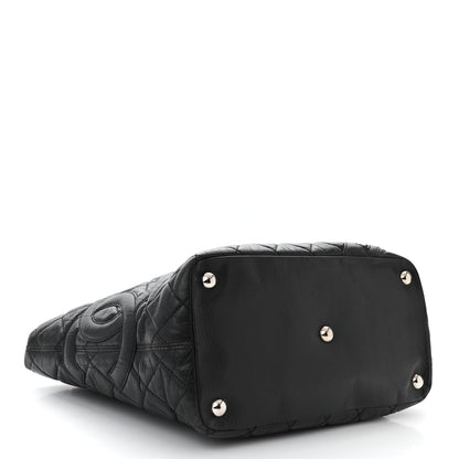 Chanel Aged Calfskin Quilted Large Cotton Club Tote Black 4 of 10