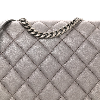 Chanel Metallic Calfskin Quilted Casual Pocket Messenger Flap Silver 8 of 11