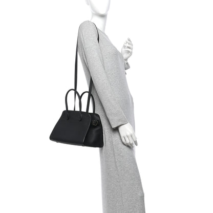 The Row Grained Calfskin Soft Margaux 10 Bag Black 2 of 12