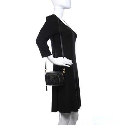 Christian Dior Supple Calfskin Caro Double Pouch Black 2 of 9