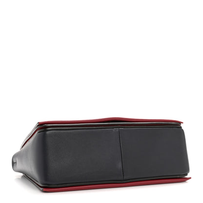 Celine Shiny Smooth Calfskin Medium Frame Shoulder Bag Red Navy 4 of 13