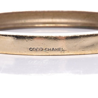 Chanel Metal French Quote Bangle Gold 4 of 6