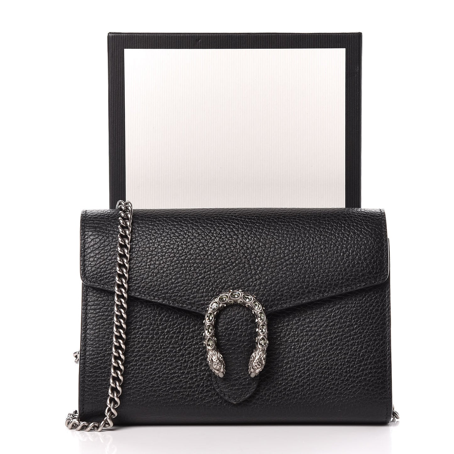 Calfskin Mini Dionysus Chain Wallet Black