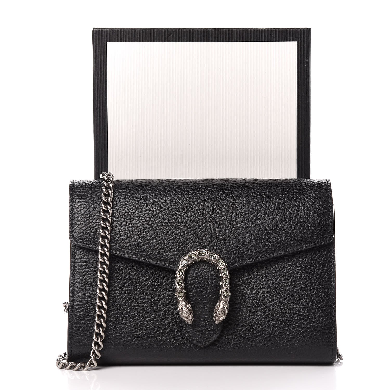 Gucci Calfskin Mini Dionysus Chain Wallet Black 11 of 11