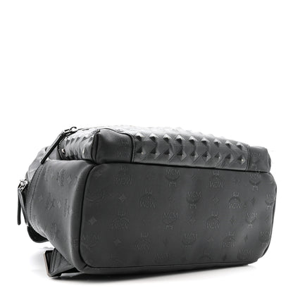 MCM Nylon Monogram Studded Stark Medium Backpack Black 4 of 16