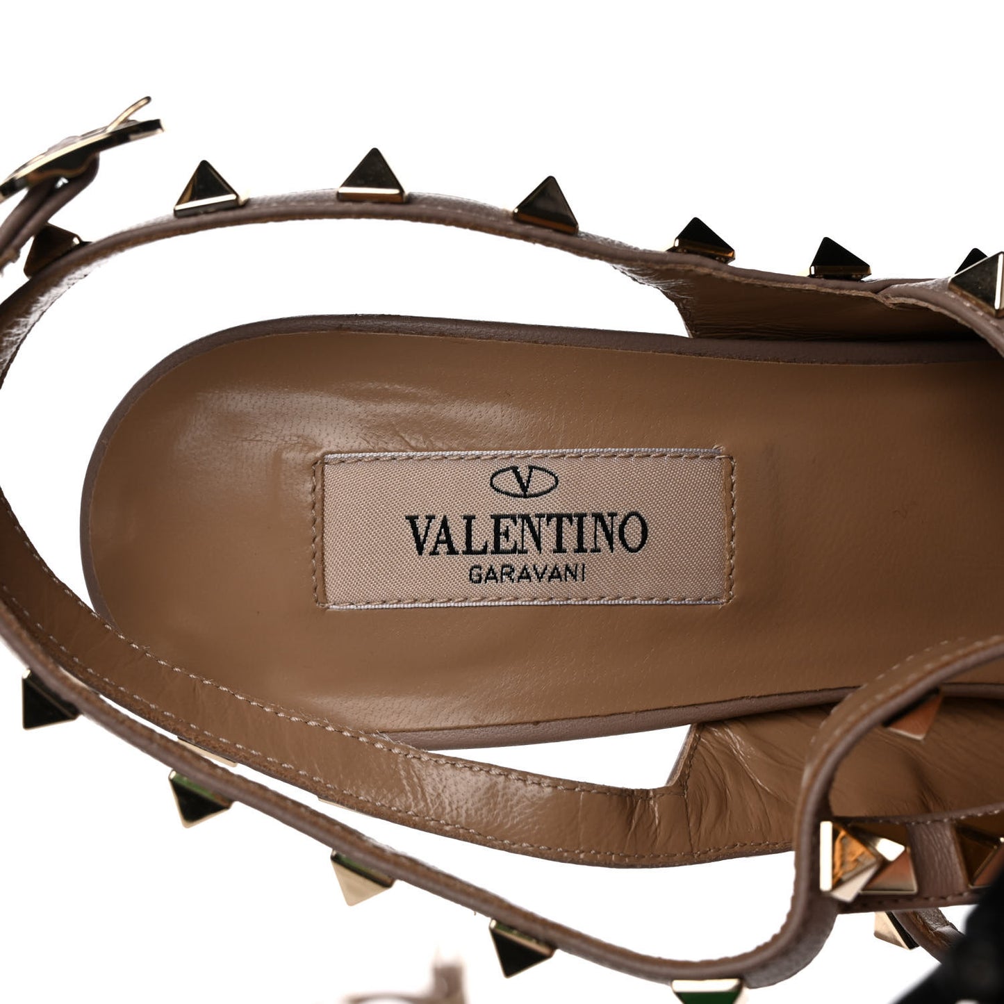 Patent Nappa Rockstud Ankle Strap 100mm Pumps 39.5 Poudre