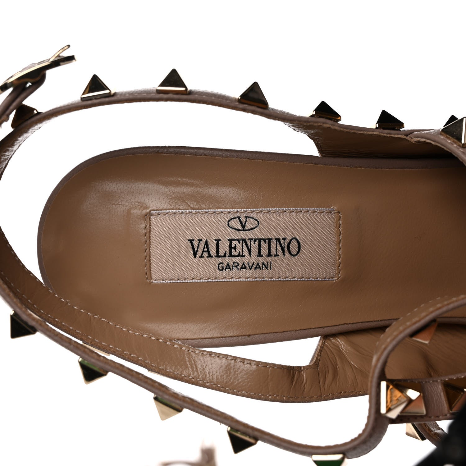 Valentino Garavani Patent Nappa Rockstud Ankle Strap 100mm Pumps 39.5 Poudre 7 of 7