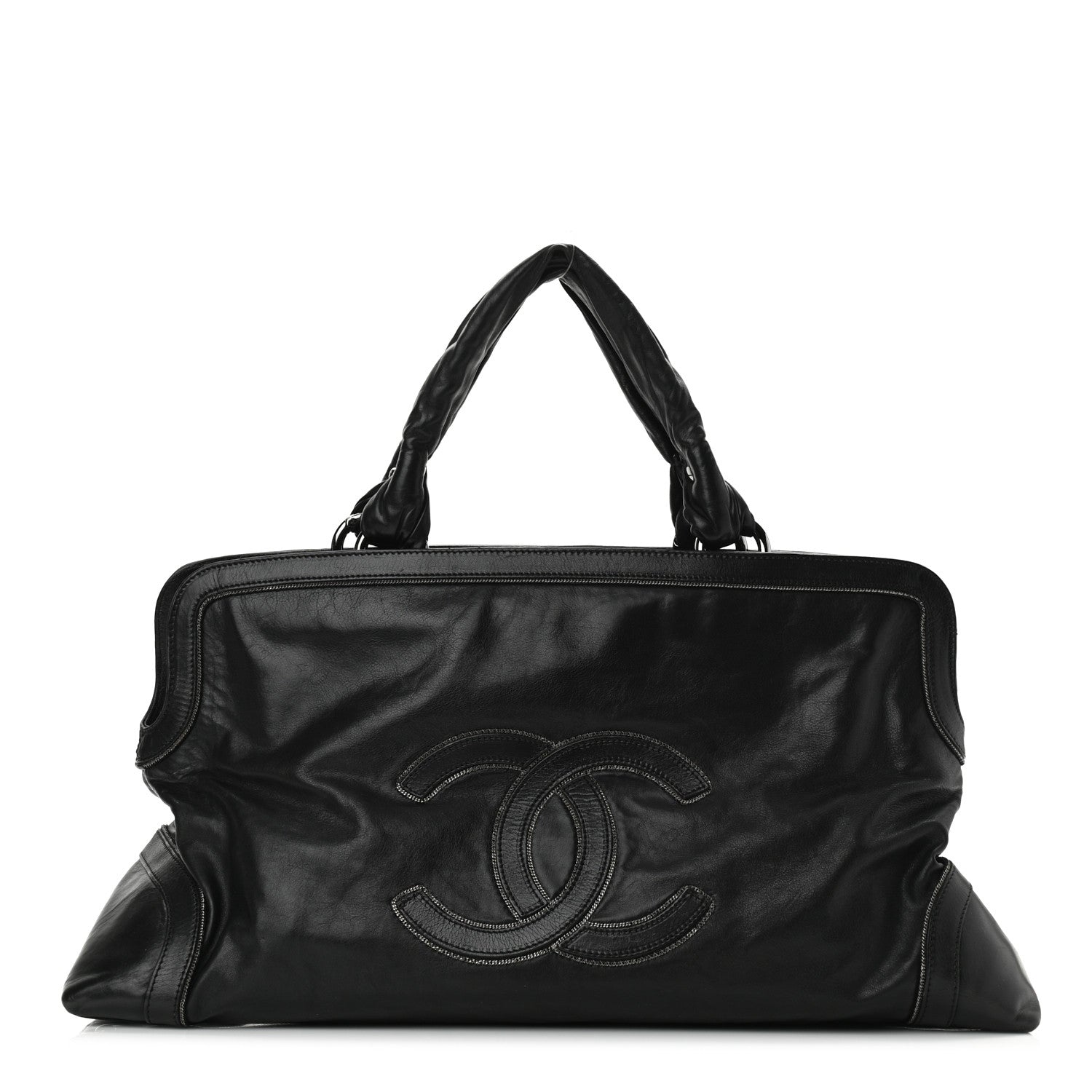 Chanel Lambskin East West Soho Shopper Black 1 of 11