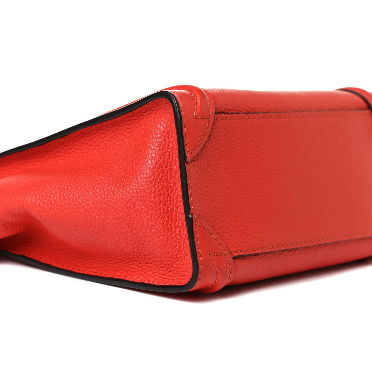 Drummed Calfskin Nano Luggage Vermillion