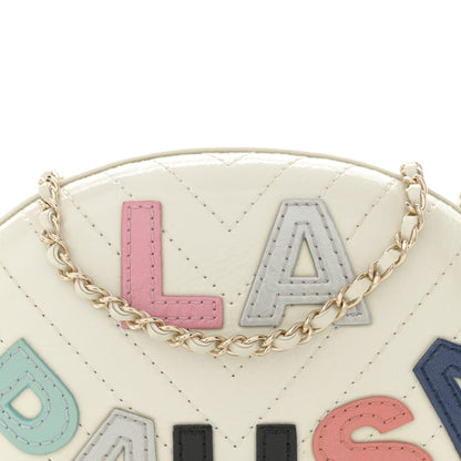 Chanel Embroidered Lambskin Chevron Quilted La Pausa Evening Bag White 8 of 12