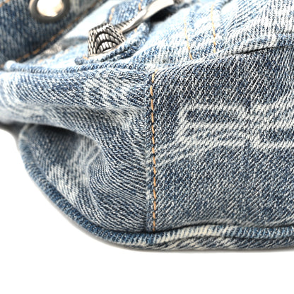 Balenciaga Bleached Denim BB Monogram Le Cagole Shoulder Bag XS Blue 10 of 11