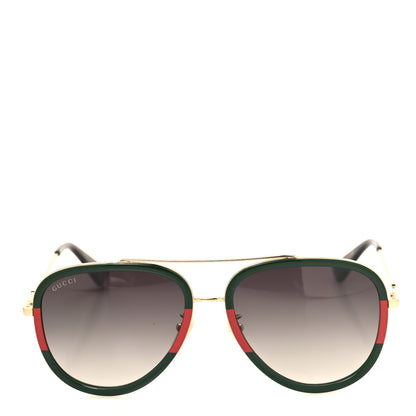 Gucci Web Aviator Sunglasses GG0062S Green Red 2 of 8