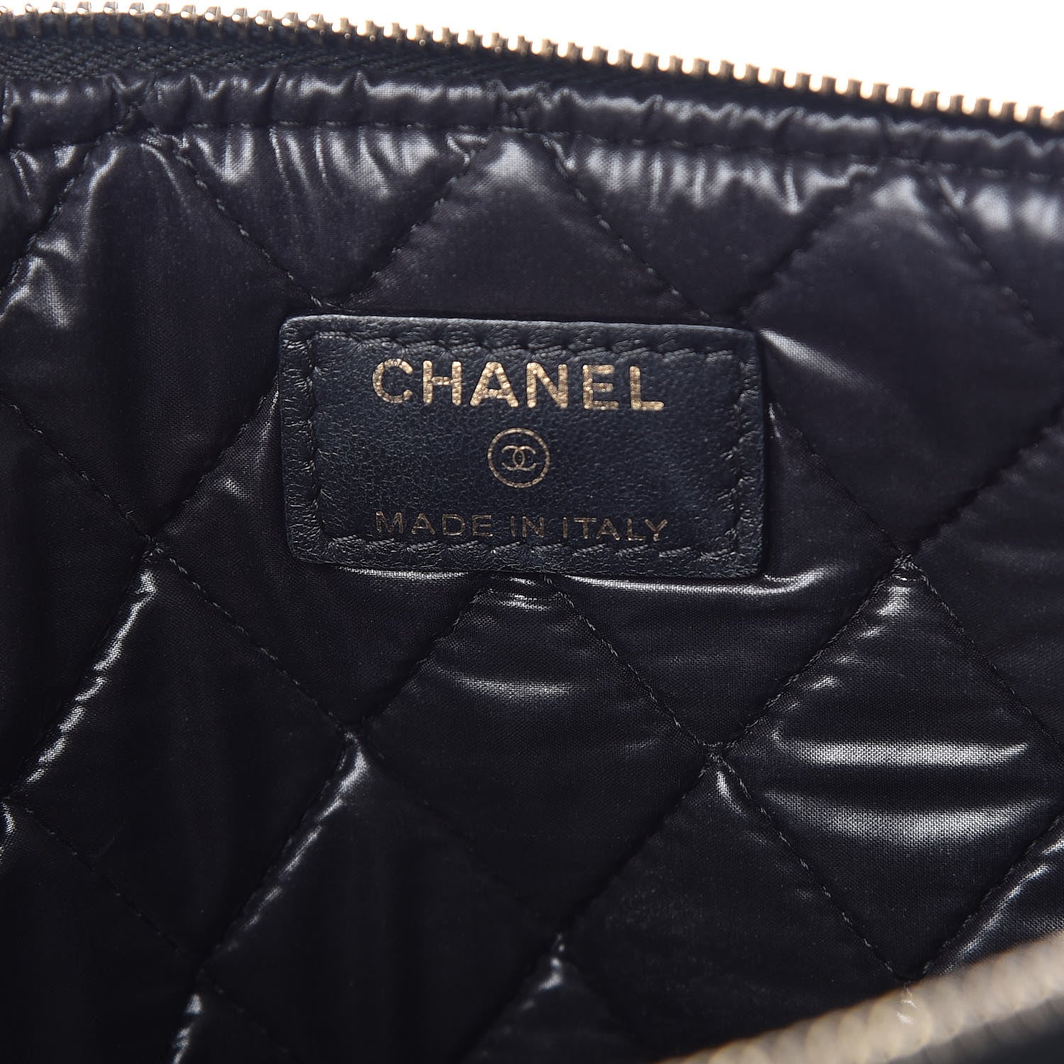 Chanel Calfskin Stitched Tassel CC Cosmetic Case Black 6 of 8