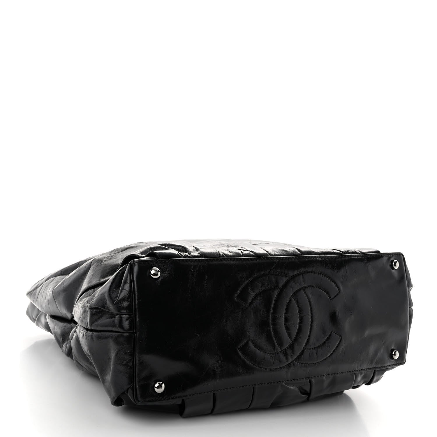 Chanel Glazed Calfskin Large Twisted Tote Black 4 of 10