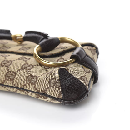 Gucci Monogram Horsebit Clutch Dark Brown 9 of 11