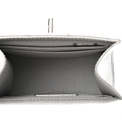 Chanel Metallic Lambskin Quilted Mini Trendy CC Clutch With Chain Silver 5 of 11