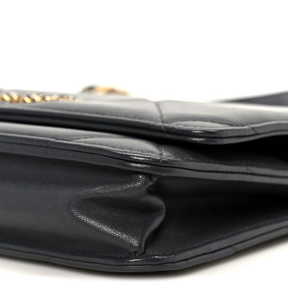 Chanel Lambskin Quilted Chanel 19 Wallet On Chain WOC Dark Grey 11 of 12