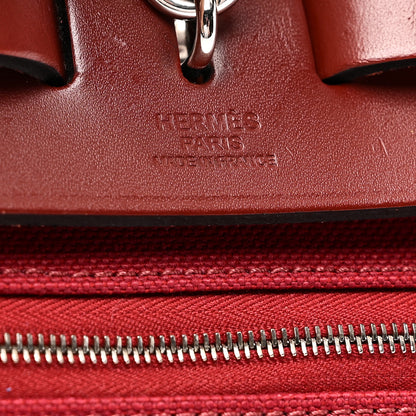 Hermes Vache Hunter Toile Herbag Zip 31 PM Rouge H Brique 6 of 11