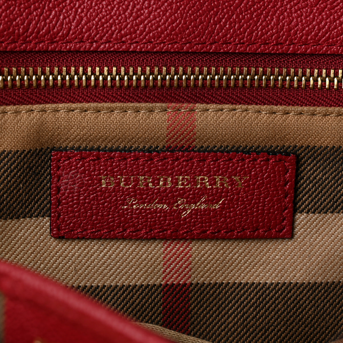 Burberry Soft Grain Calfskin Medium Buckle Tote Parade Red 11 of 21