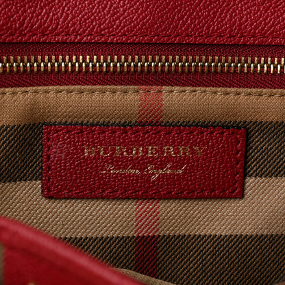 Burberry Soft Grain Calfskin Medium Buckle Tote Parade Red 11 of 21