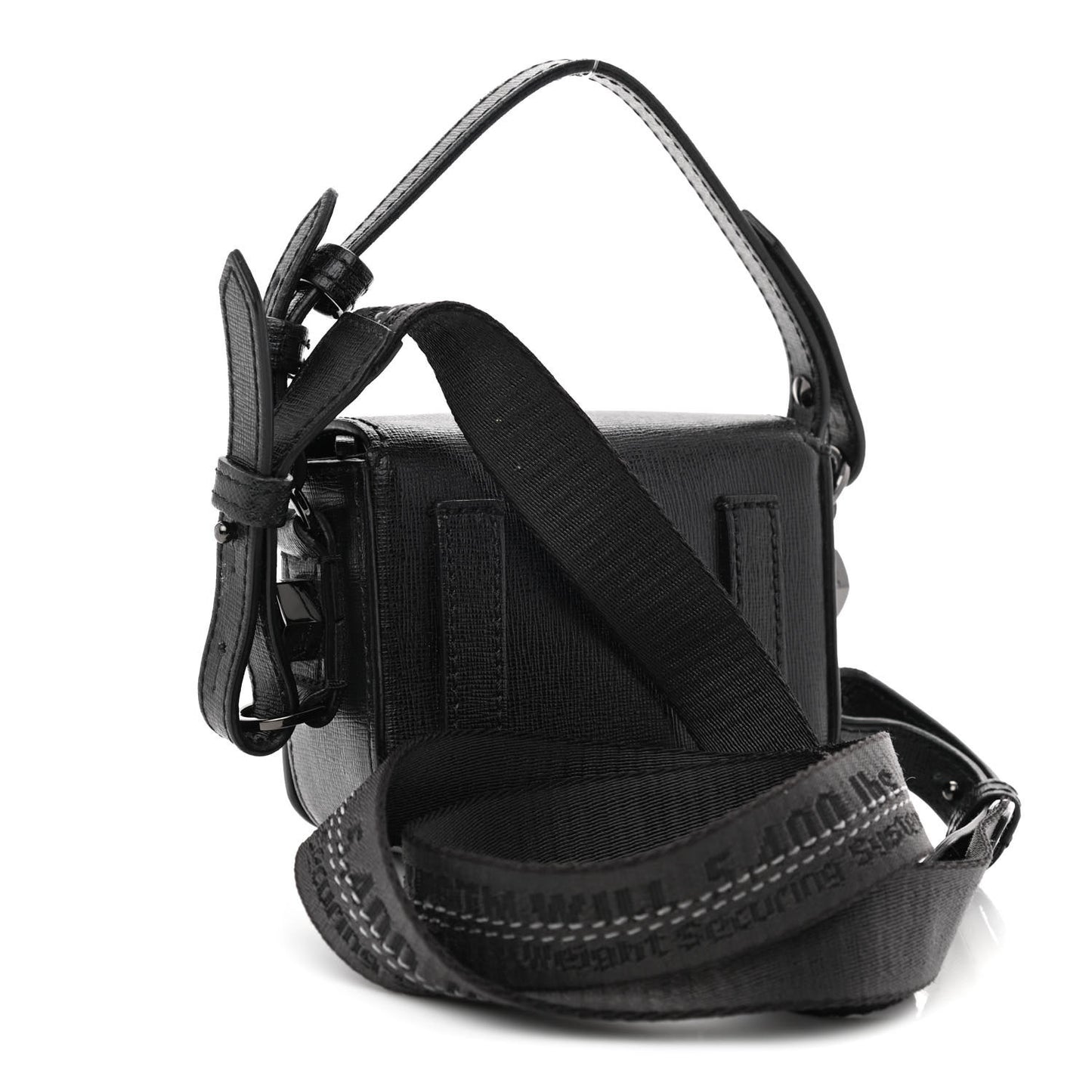 Calfskin Diag Belt Bag Black White